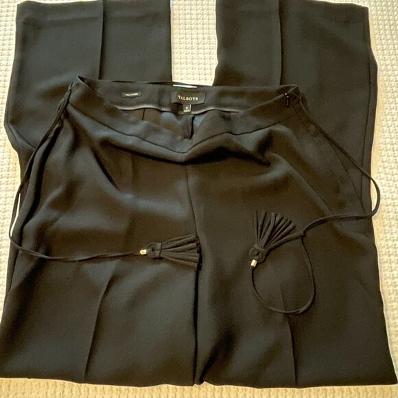 Talbots Hollywood Black High Waist Straight Leg Office Pants Trousers Size 10 - Picture 10 of 14